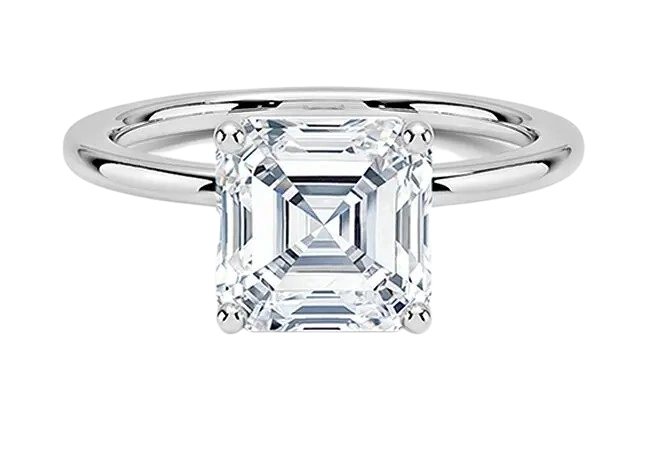 Asscher diamond ring