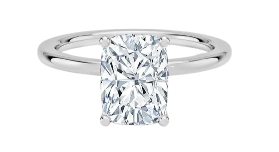 Elongated Cushion diamond ring